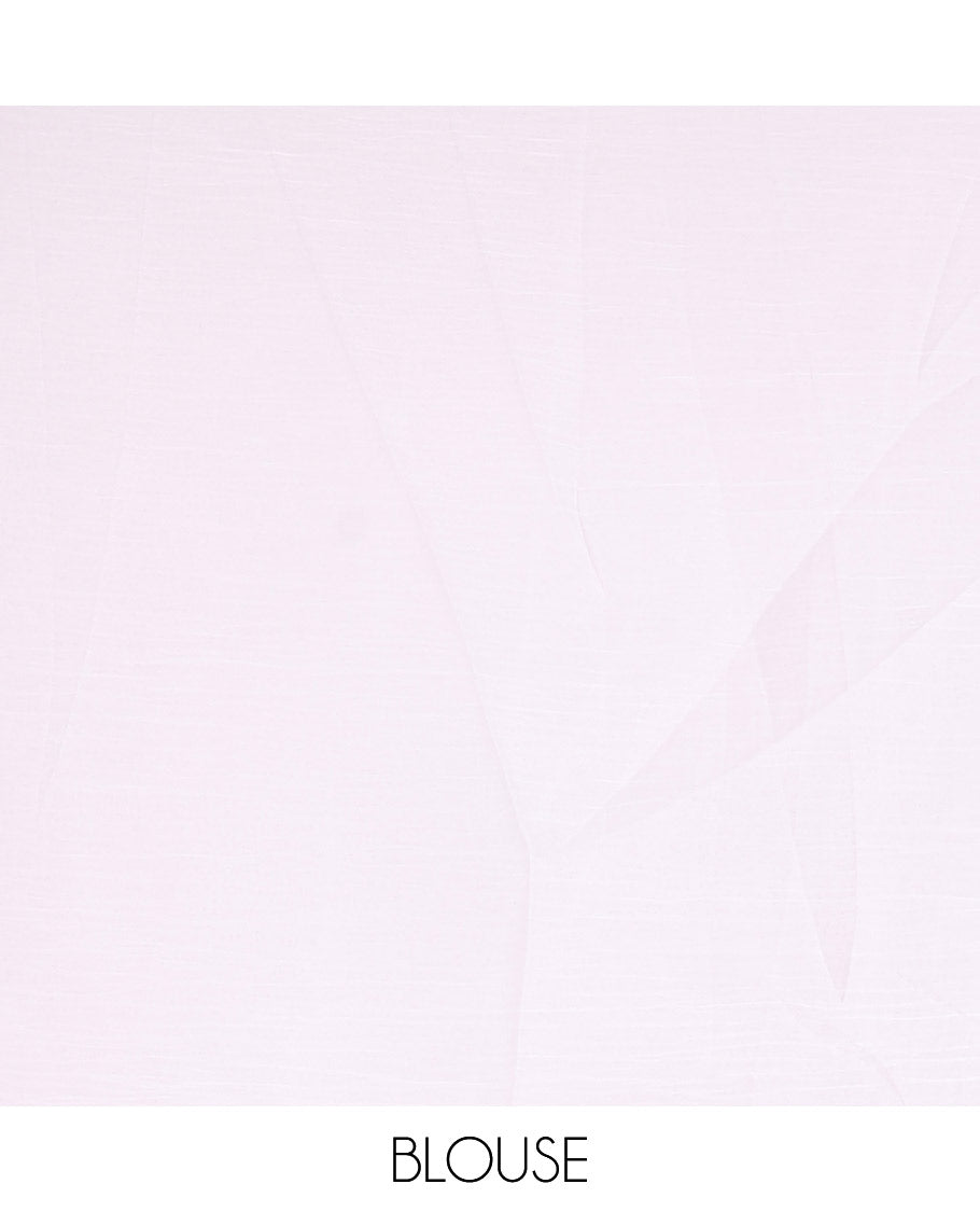 White Fendi Crush Chiffon Saree