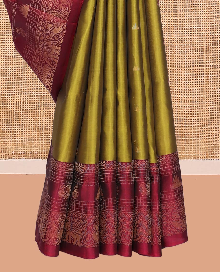 Green Mayuri Lite Silk Mix Saree