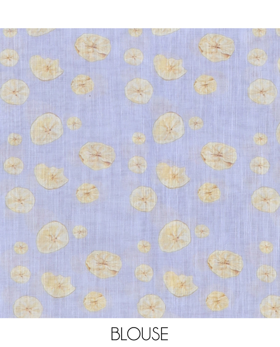 Borderless Lavender Nentharanga Chips Printed Chanderi Cotton Saree, a Piping Border, Matching Blouse