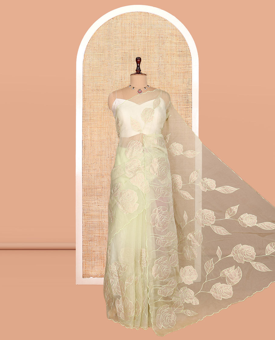 Mint Green Organza Saree