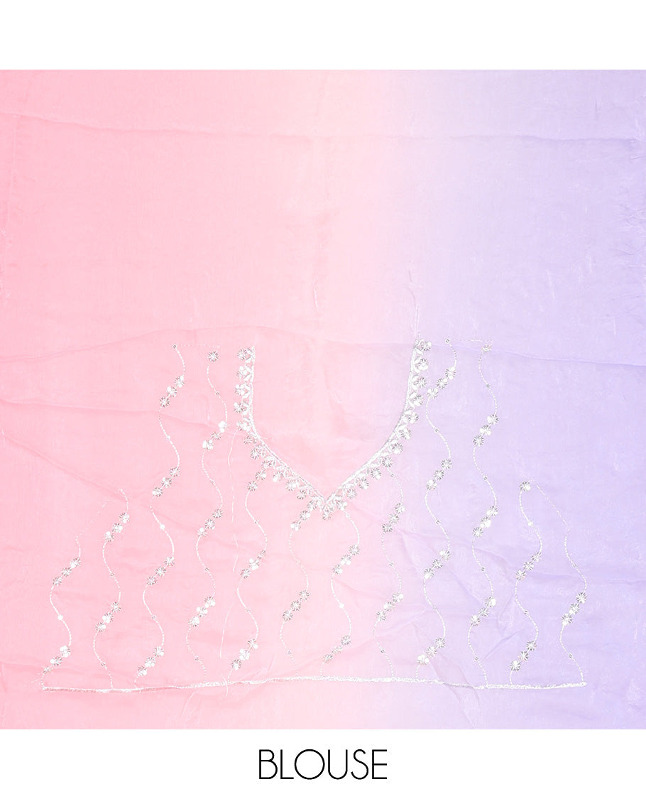 Pink-Lavender Fendy Chiffon Saree