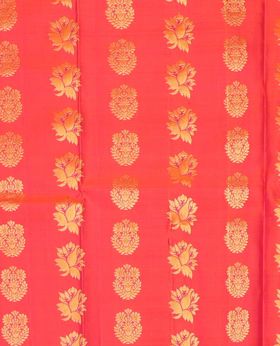 Red Pure Silk Half Saree