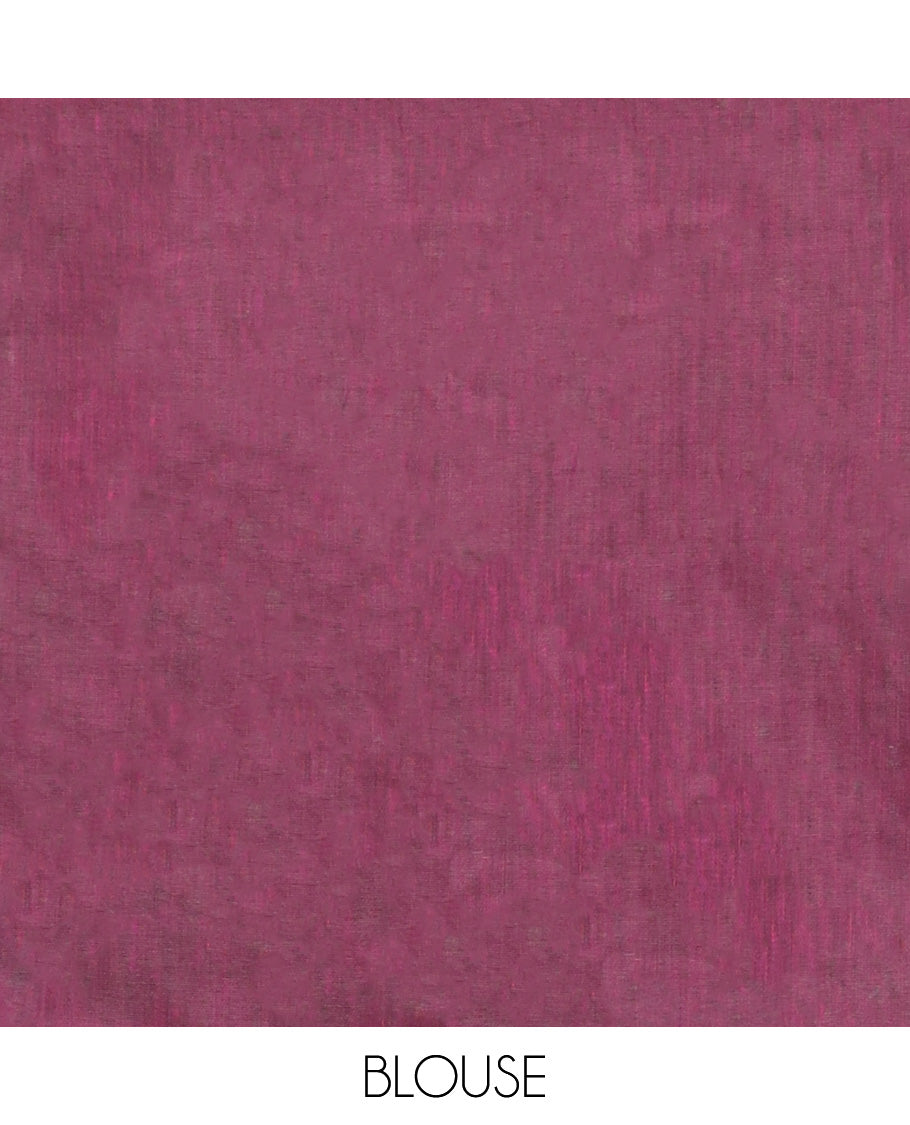 Borderless Violet-Purple Plain Design Khadi Cotton Saree