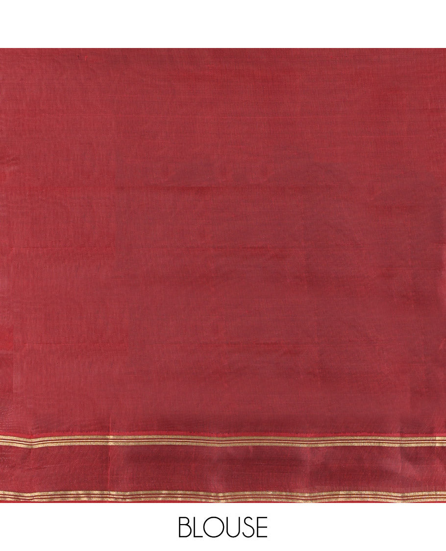 Mustard Mayuri Lite Silk Mix Saree, Detailed with Floral Buttas, Contrast Border, Pallu of Jaal Designs, and a Contrast Blouse
