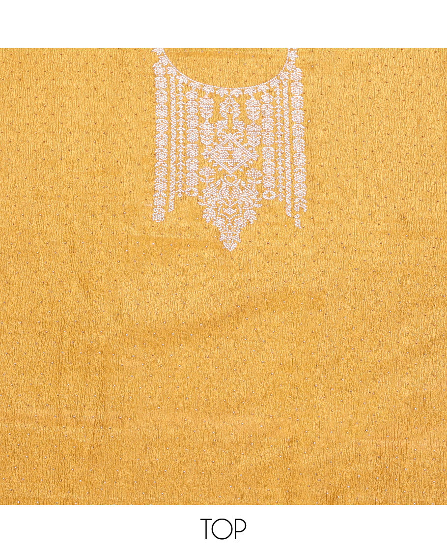 Mustard Chiffon Material Chudidar Set