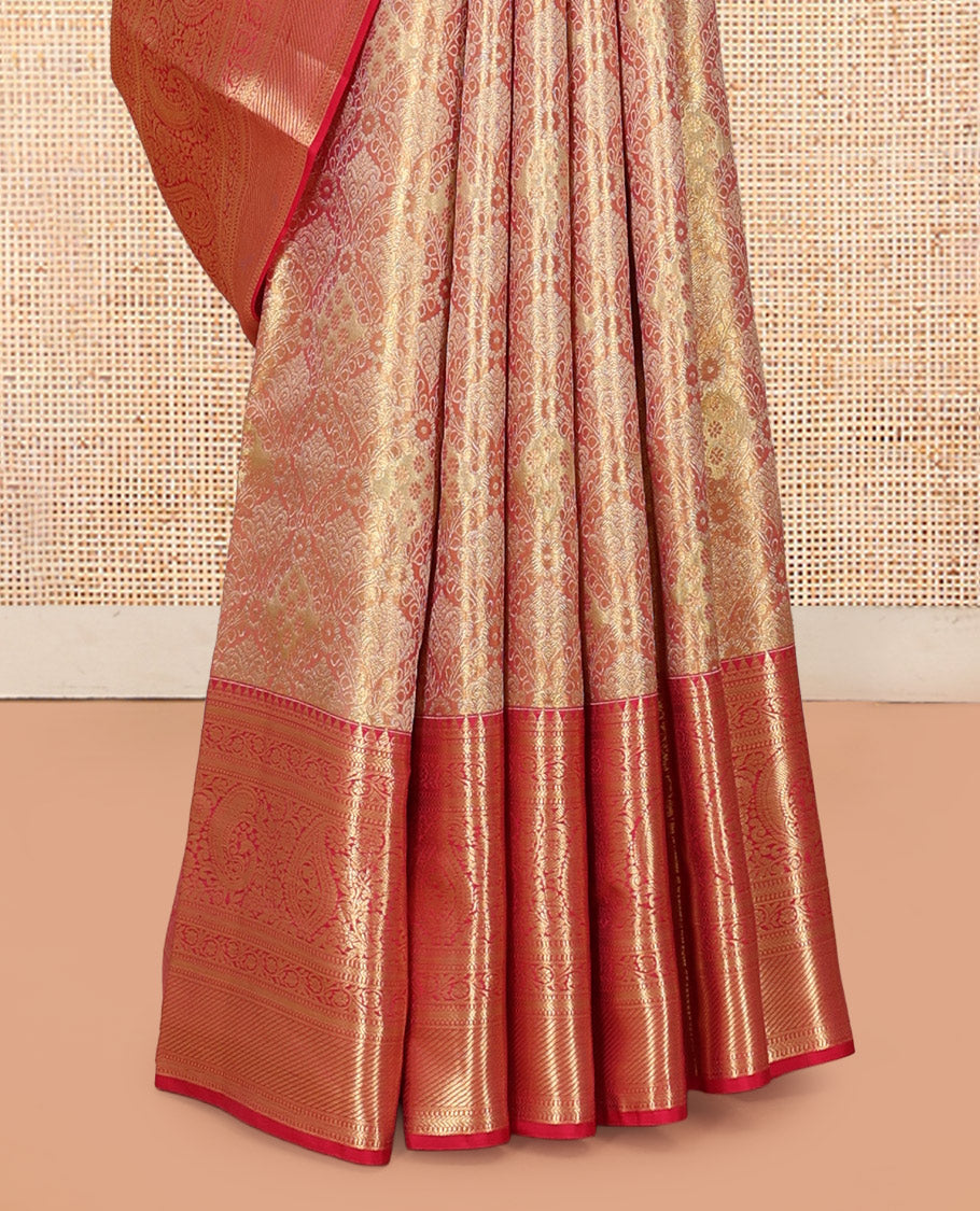 Red Kanchipuram Tissue Silk Saree