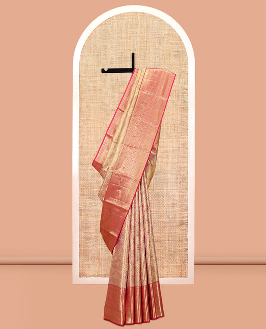 Red Kanchipuram Tissue Silk Saree