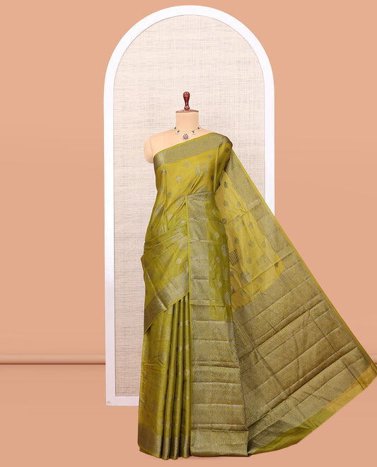 Green Tussar Silk Saree