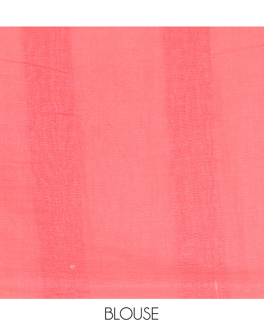 Pink Linen Cotton Saree