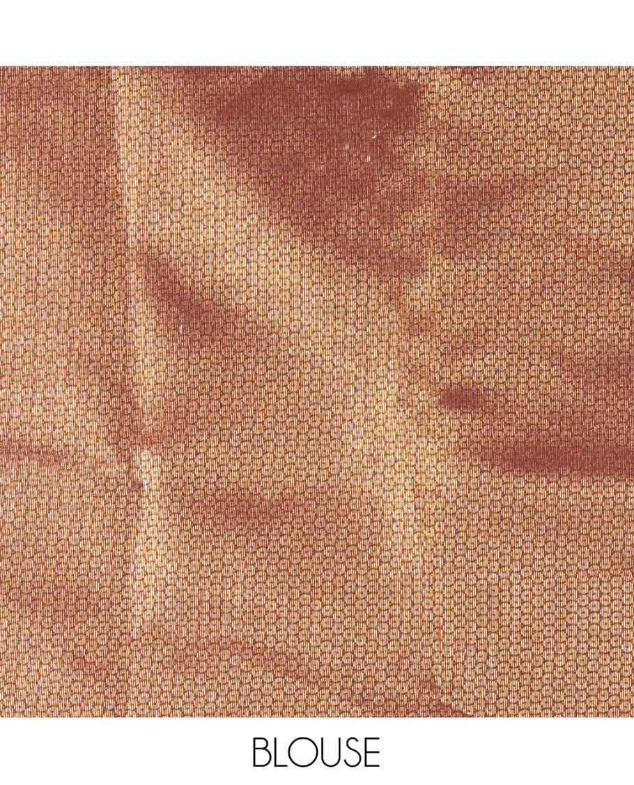 Brown Kanchi Silk Saree, Accentuated with Zari Butta Enclosed Checks All Over Its Body, Highlighted by Traditional Zari Border of Floral Creeper Designs, a Grand Jaal Pallu, and Paired with a Jacquard Blouse