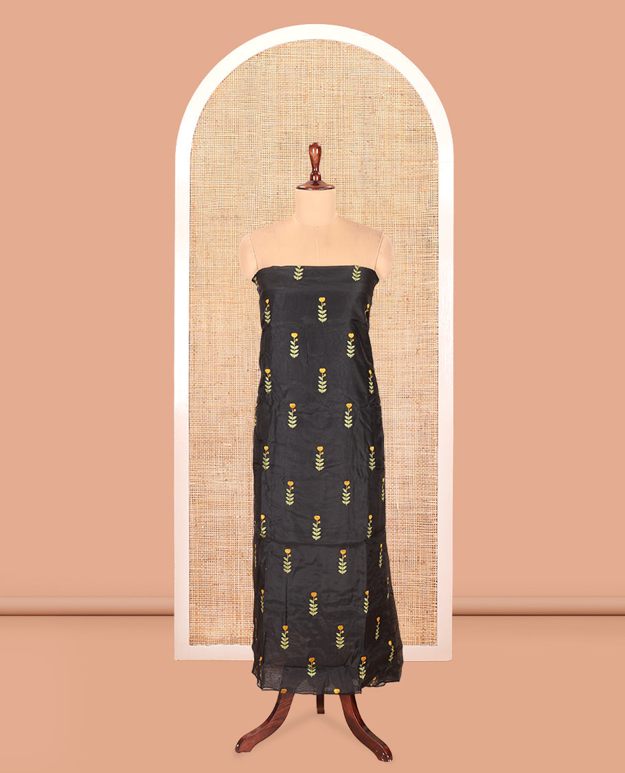 Black Mul Chanderi Material Chudidar Set