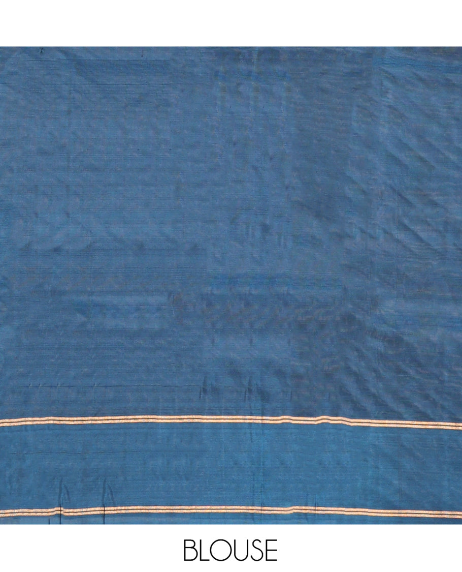 Orange Zari Butta Mayuri Lite Silk Mix Saree