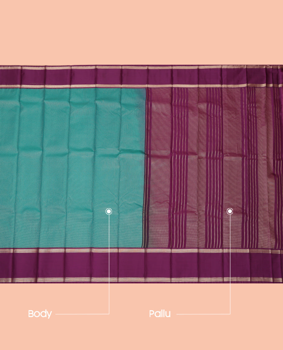 Peacock Blue Budget Silk Saree