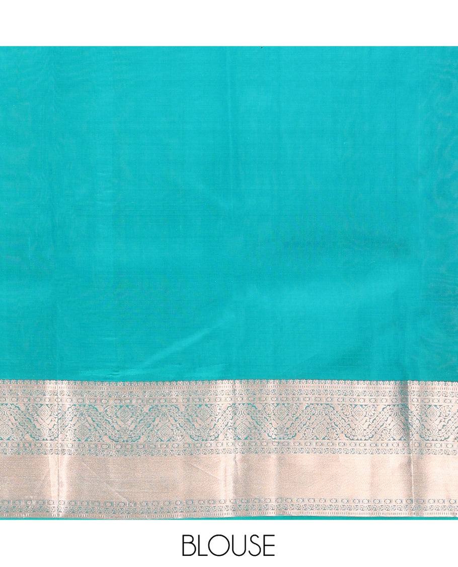 Blue Jacquard Traditional Kanchipuram Wedding Silk Saree