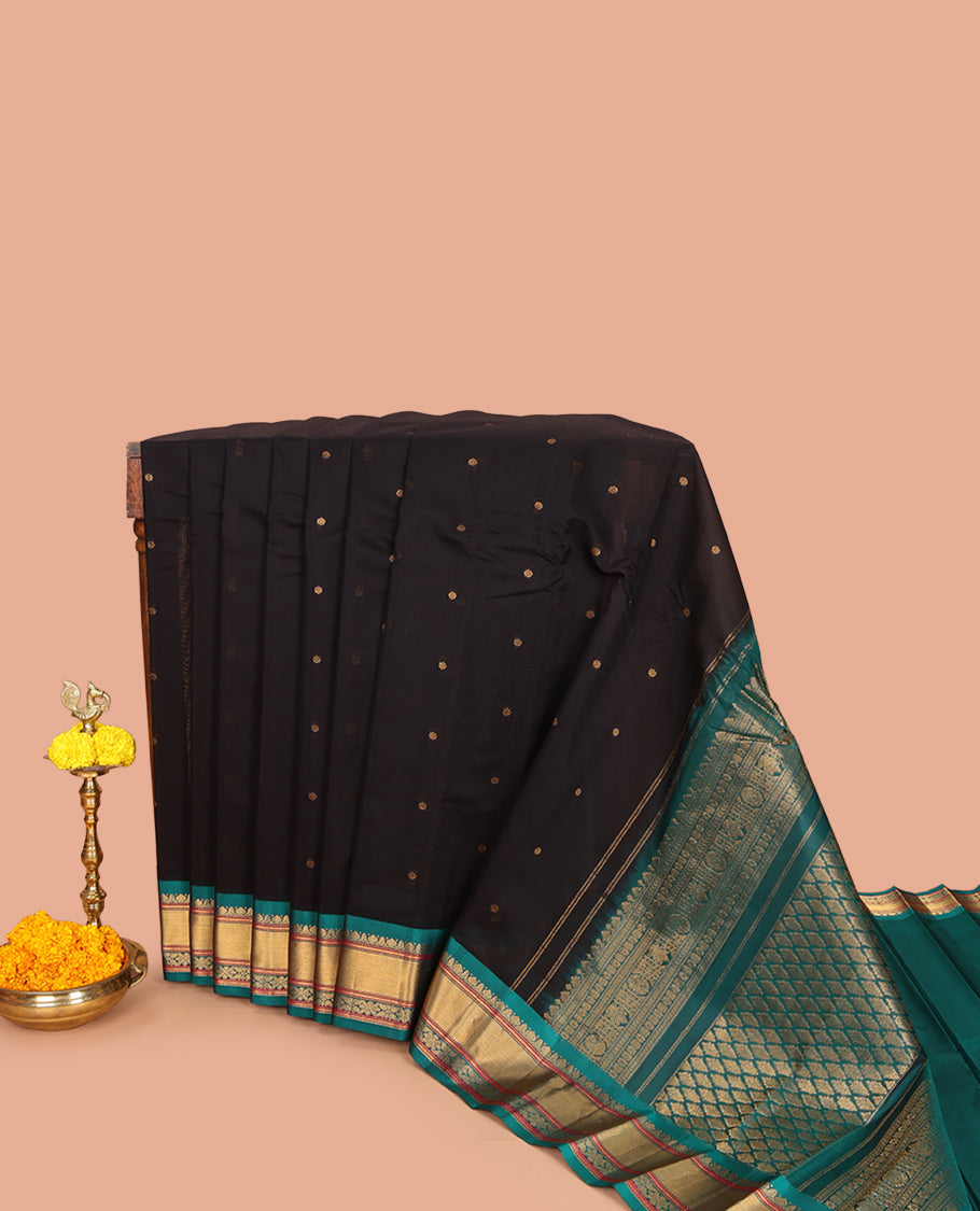 Black Gadwal Silk Mix Saree
