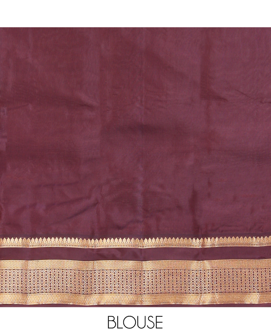 Pista Green-Brown Vasundhara Lite Silk Mix Saree