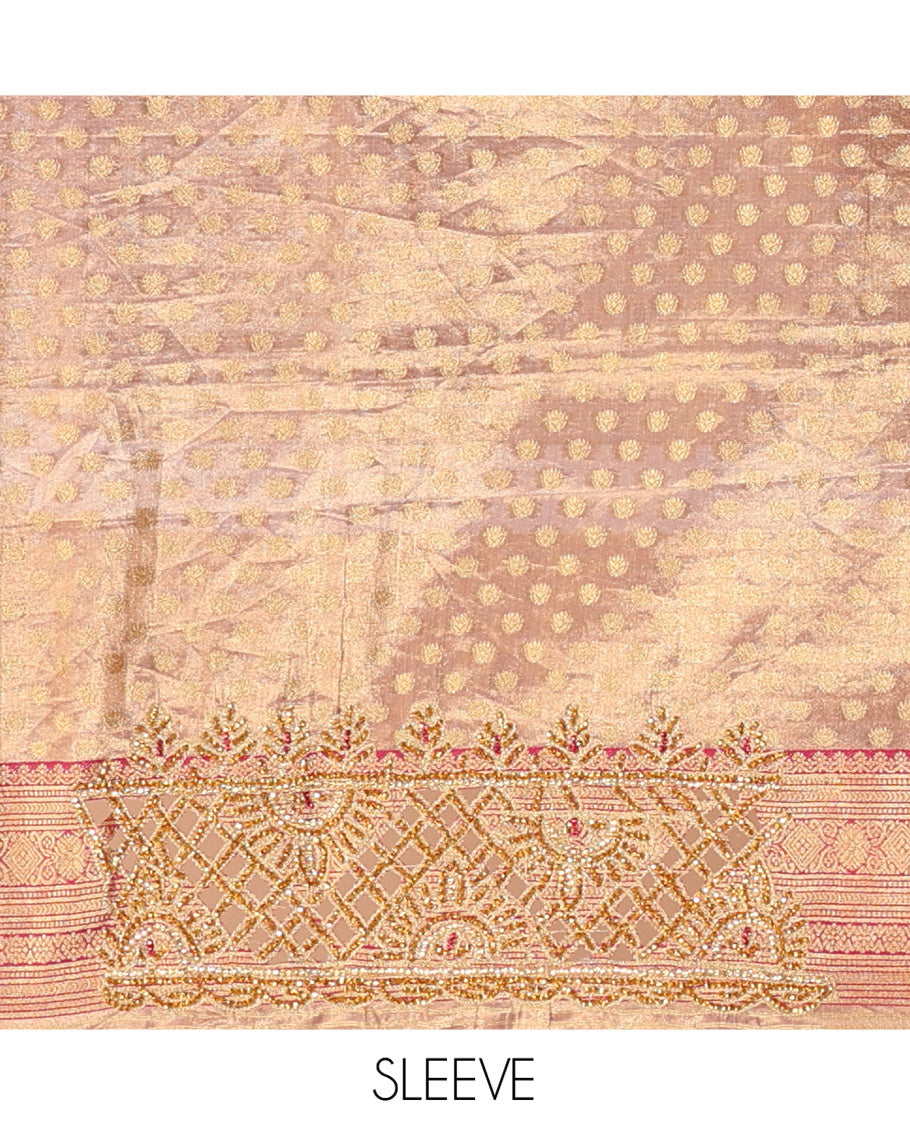 Rosegold Pink Mysore Silk Saree