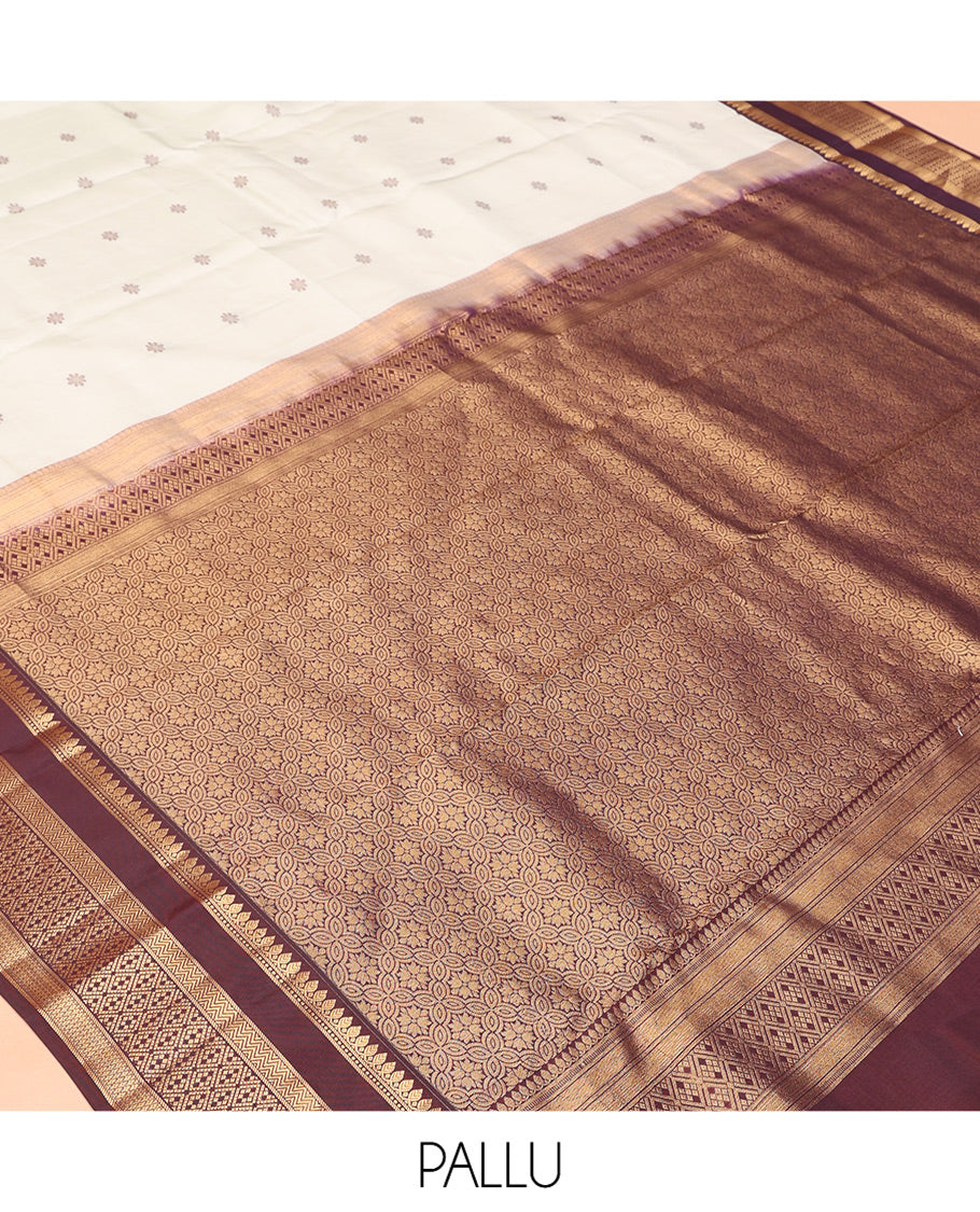 Pista Green-Brown Vasundhara Lite Silk Mix Saree