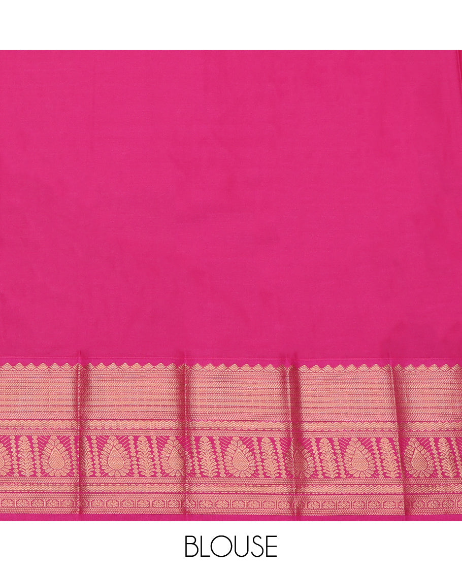 Leaf Green Zari Butta Budget Silk Saree
