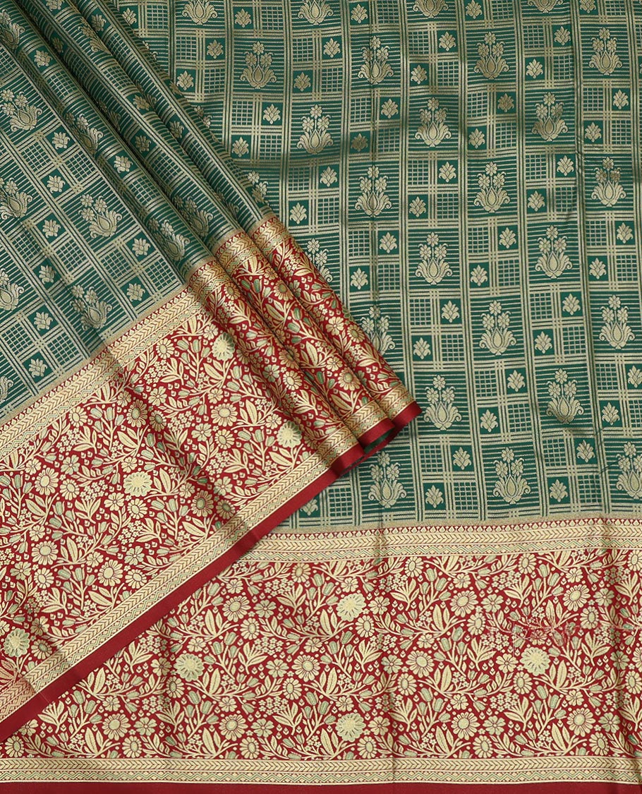Green Art Silk Pavadai Material Set