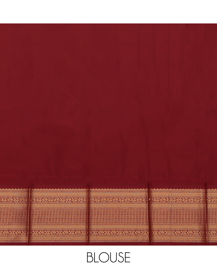 Yellow Budget Silk Saree Featuring Zari Buttas, a Contrast Traditional Zari Border, Jaal Pallu, and a Contrast Blouse
