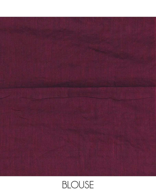 Purple Khadi Cotton Saree Artfully Detailed with Colorful Butterfly Embroidery, Pallu Beautifully Decked Up with Butterfly Embroidery, and Paired with a Matching Blouse