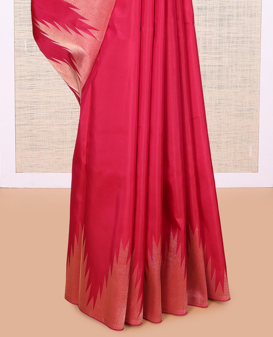 Red Plain Kanchipuram Silk Saree