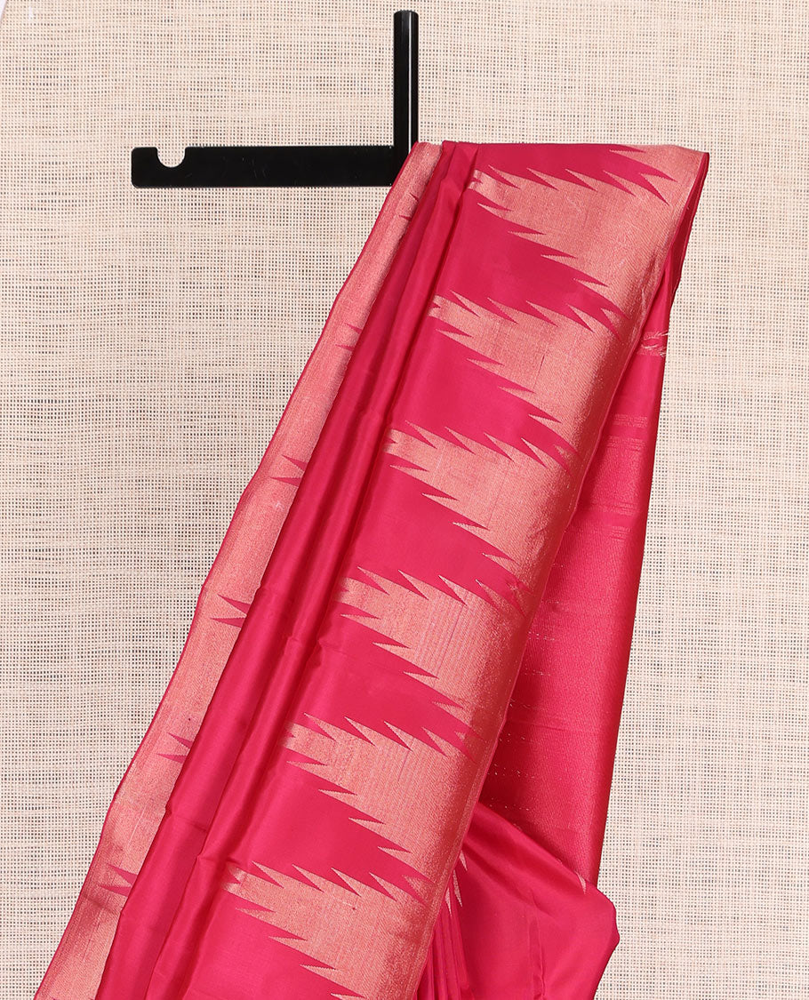 Red Plain Kanchipuram Silk Saree