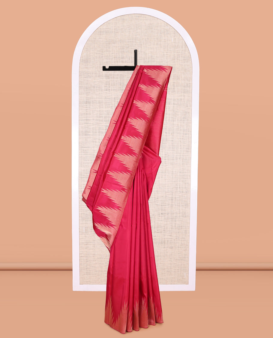Red Plain Kanchipuram Silk Saree