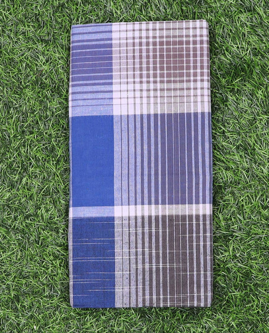Multi-color vertical, and horizontal striped, and checked cozy cotton lungi