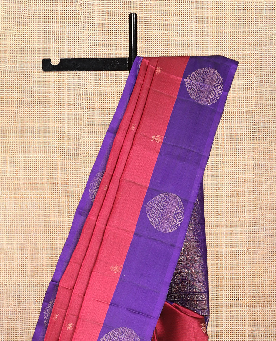 Red Mayuri Lite Silk Mix Saree