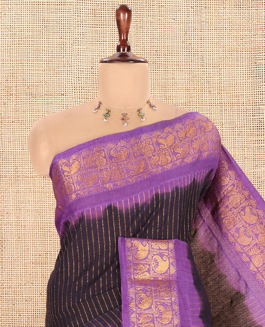 Black Sungudi Cotton Saree