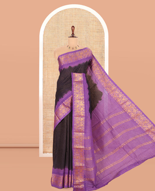 Black Sungudi Cotton Saree