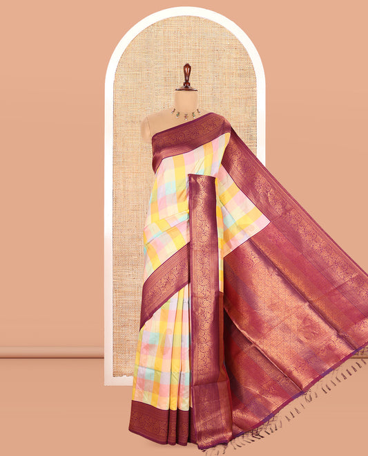 Purple Fancy Softy Silk Saree