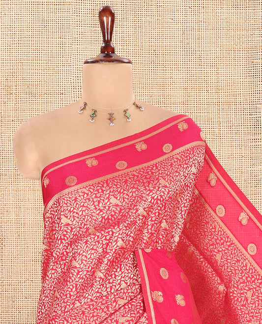 Rani Pink Semi-Mysore Silk Saree