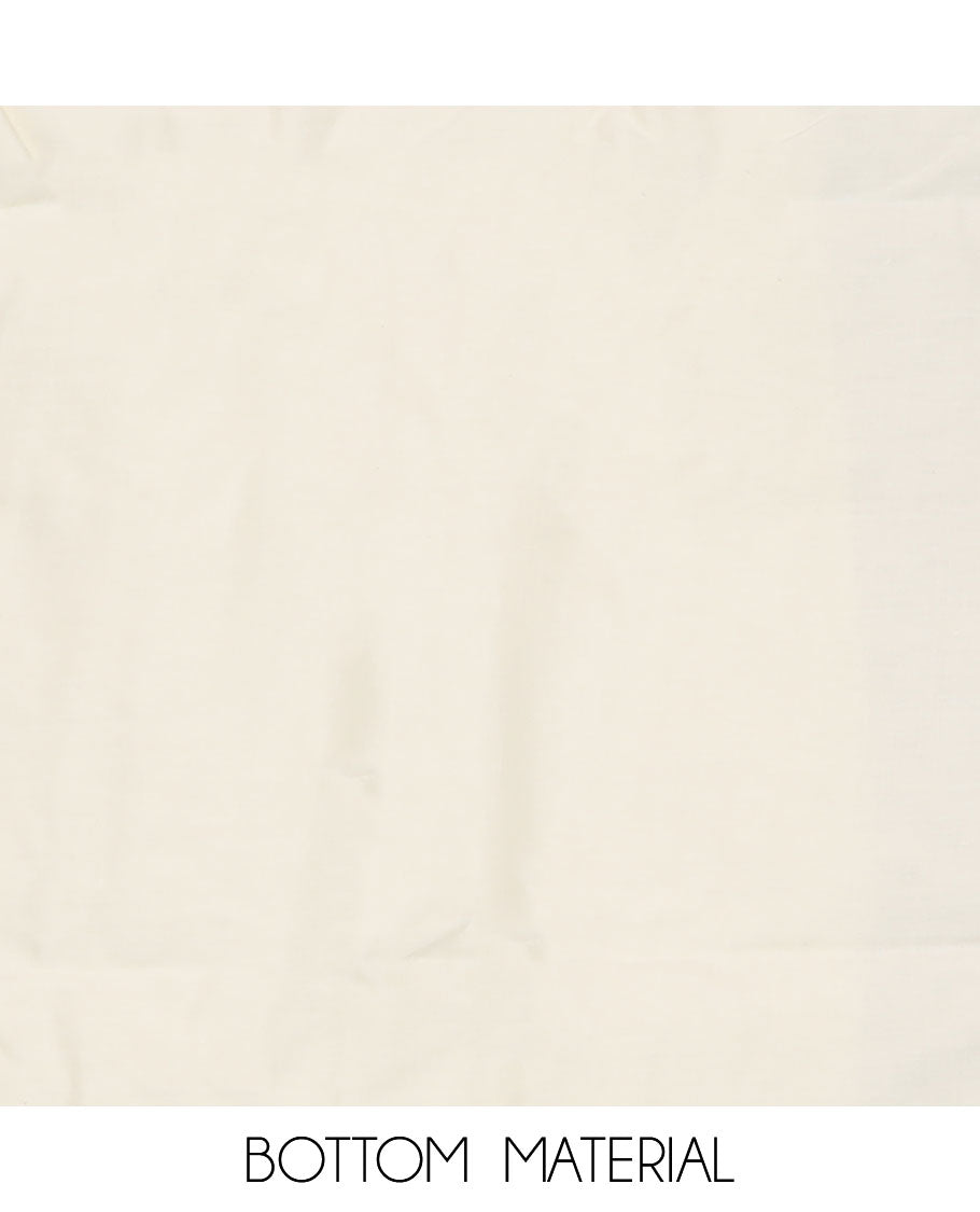 Cream material churidar set, floral print and embroidered top, plain bottom, and a floral embroidered dupatta