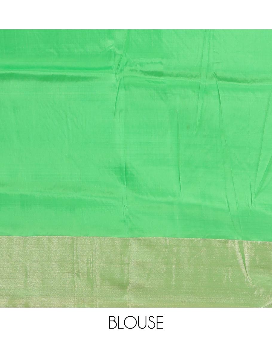 Violet zari buttas and zari design Uppada saree, bavanji border, and contrast traditional zari pallu