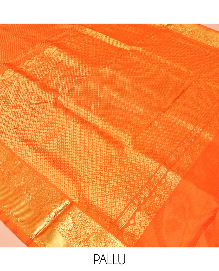 Orange Venkatagiri Silk Saree