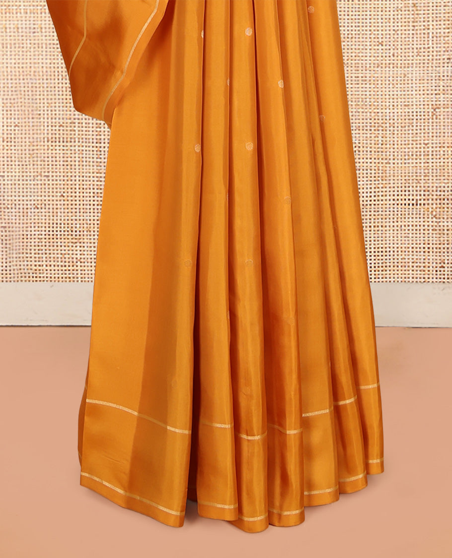 Orange Zari Buttas Vasundhara Lite Silk Mix Saree, a Bodi Border, Seppu Rekku Pallu, Matching Blouse