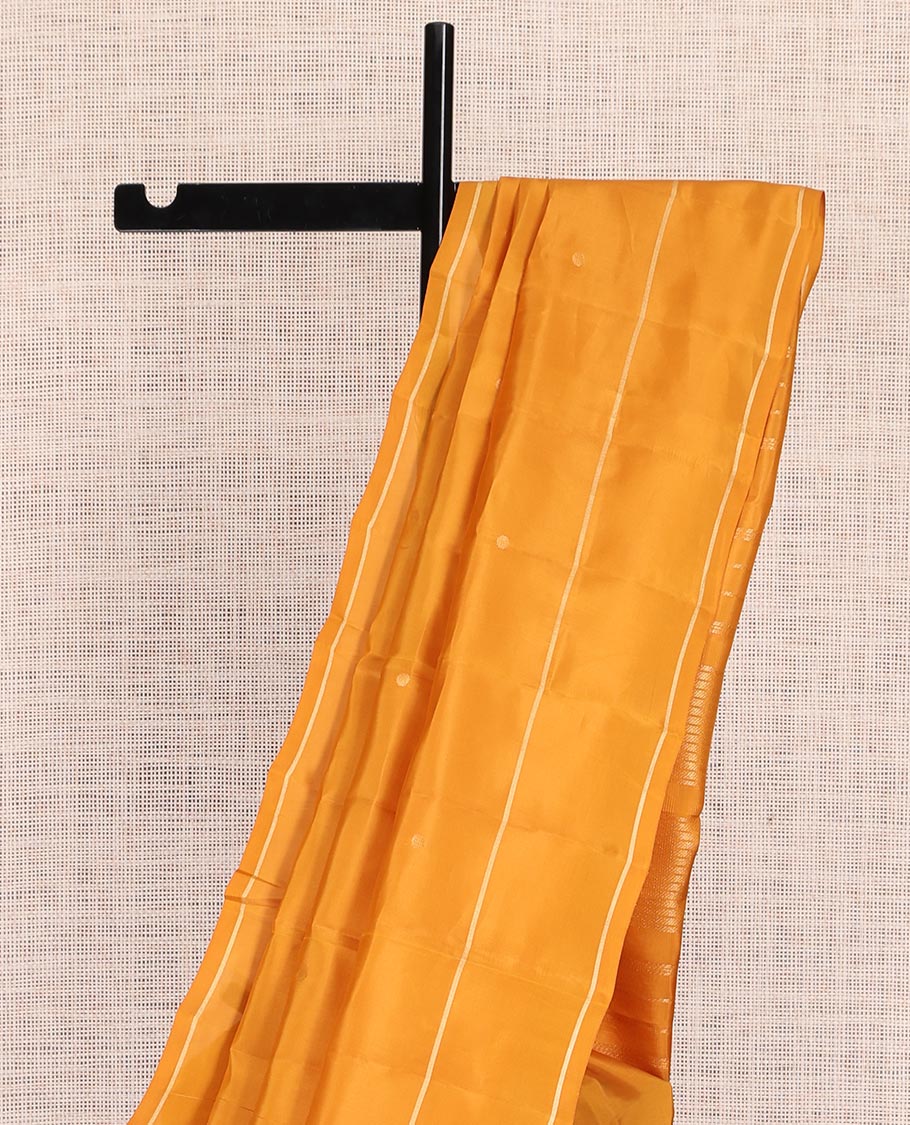 Orange Zari Buttas Vasundhara Lite Silk Mix Saree, a Bodi Border, Seppu Rekku Pallu, Matching Blouse