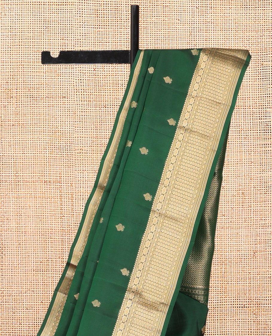 Green Vasundhara Lite Silk Mix Saree, Richly Decked Up with Zari Buttas, a Zari Traditional Border, Grand Pallu, and a Matching Blouse