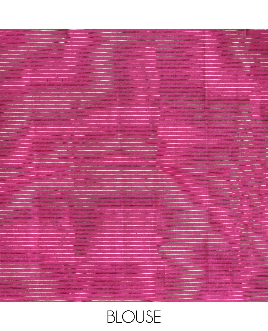 Borderless multi-color checked design chirala cotton saree, self-pallu of zari designs