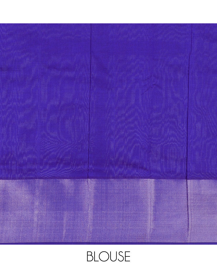 Pink kuppadam cotton saree with buttas, plain border & contrast pallu of ogee patterns
