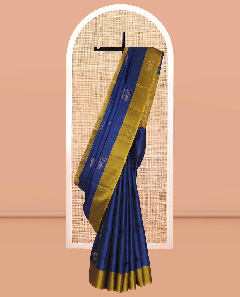 Blue Mayuri Lite Silk Mix Saree