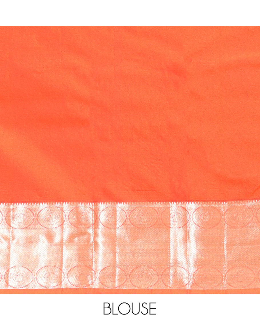 Light Sandal Budget Silk Saree, Crafted with Zari Buttas, Complemented by a Contrast Traditional Zari Border, Pallu of Jaal Design, and Contrast Blouse