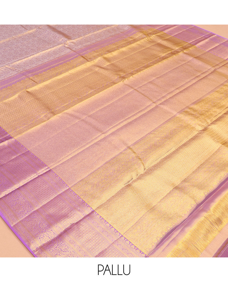 Lavender Kanchipuram Tissue Silk Saree