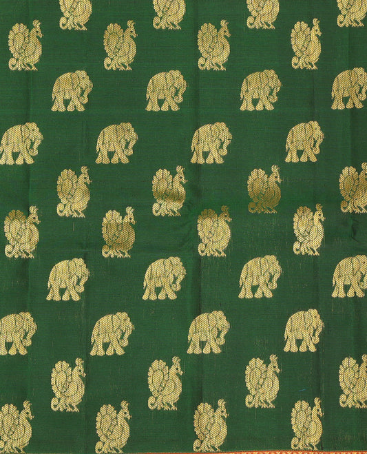 Green Pure Silk Navarathna Pavadai Material Set
