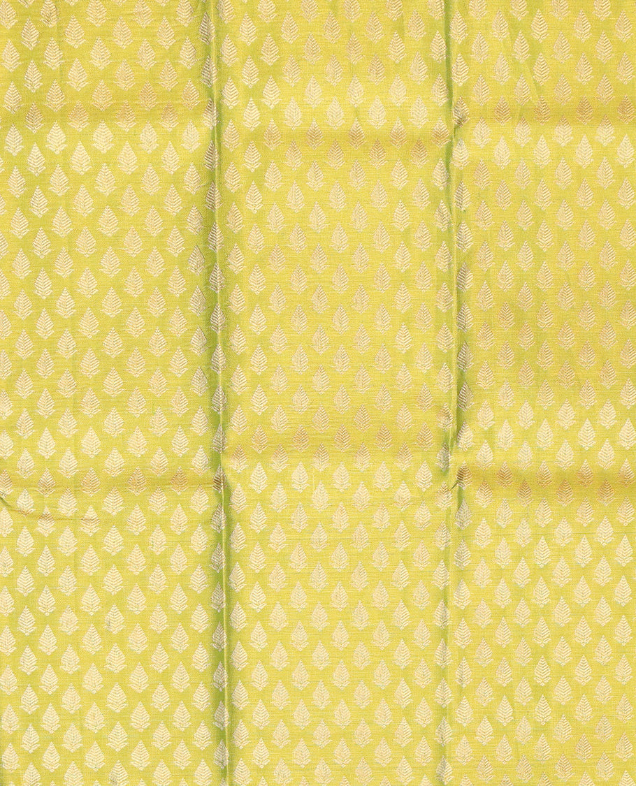 Green Pure Silk Navarathna Pavadai Material Set