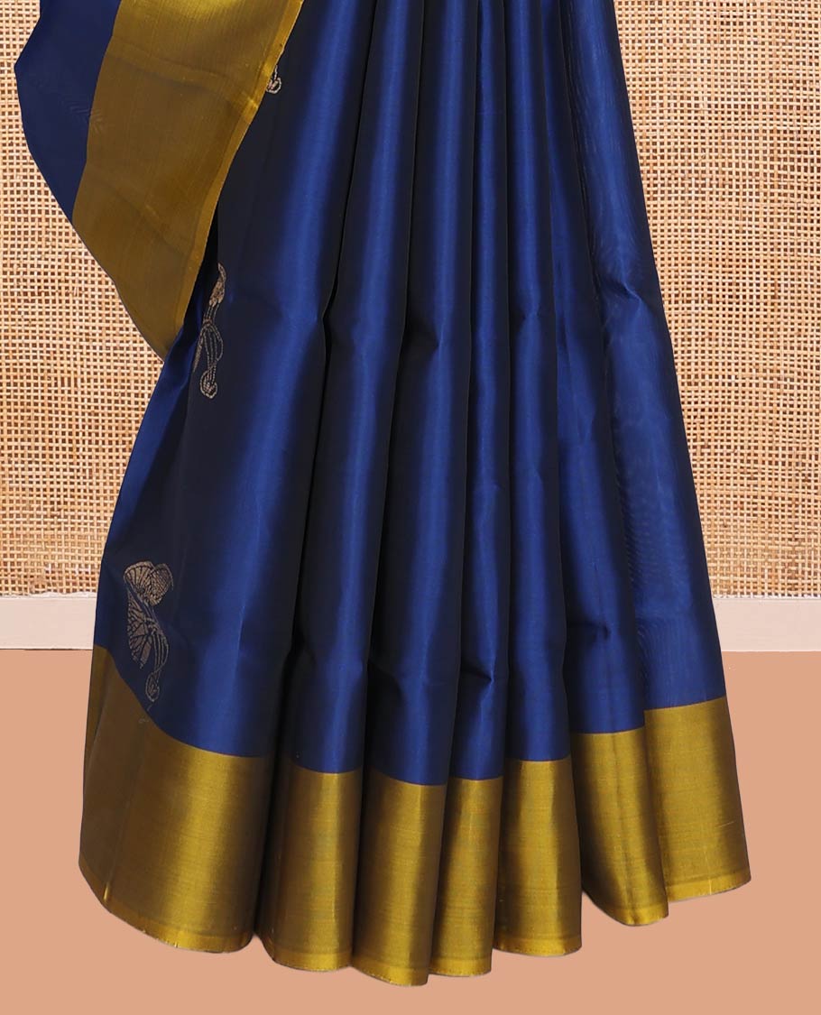 Blue Mayuri Lite Silk Mix Saree