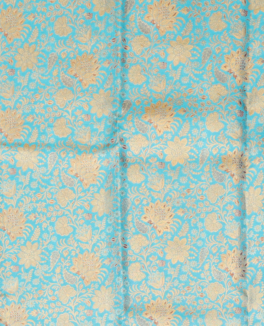 Blue Pure Silk Half Saree